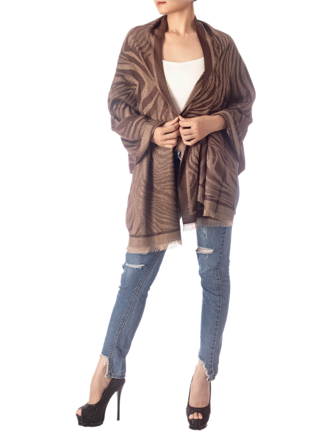Women's Warm Elegant Leapard Print Oversized Large Wrap Scarf