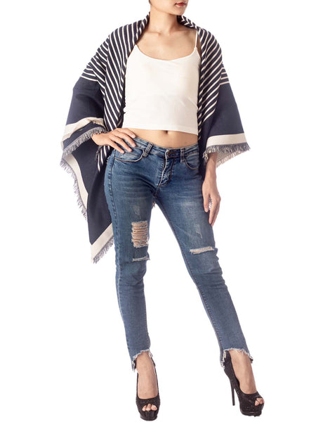 Women's Warm Fringe Tassel Animal Print Oversized Large Wrap Scarf