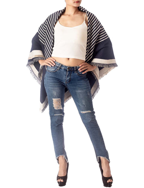 Women's Warm Fringe Tassel Animal Print Oversized Large Wrap Scarf