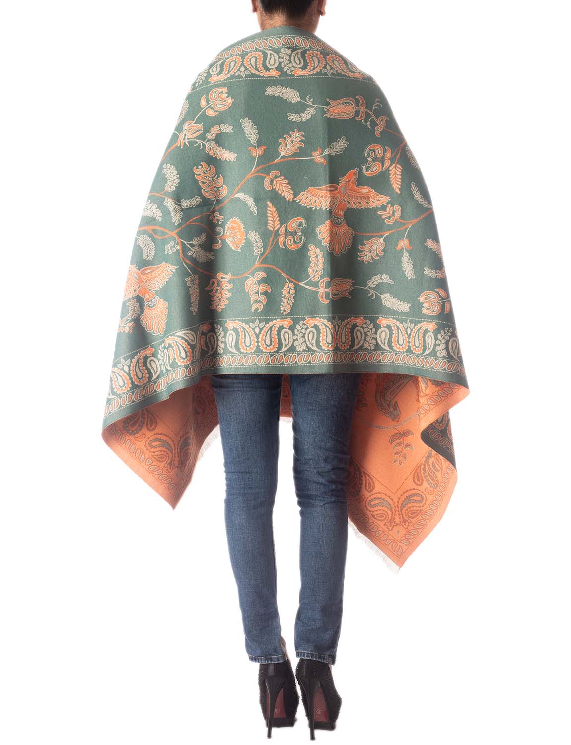 Women's Fringe Tassel Animal Print Warm Oversized Large Wrap Scarf