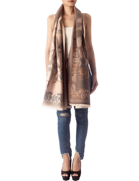 Women's Fringe Tassel Animal Print Warm Oversized Large Wrap Scarf