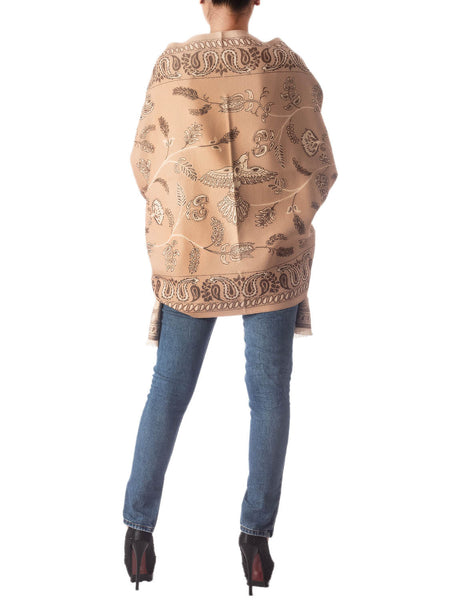 Women's Fringe Tassel Animal Print Warm Oversized Large Wrap Scarf