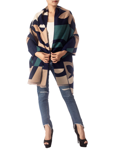 Women's Fringe Tassel Warm Oversized Large Checkered Wrap Scarf
