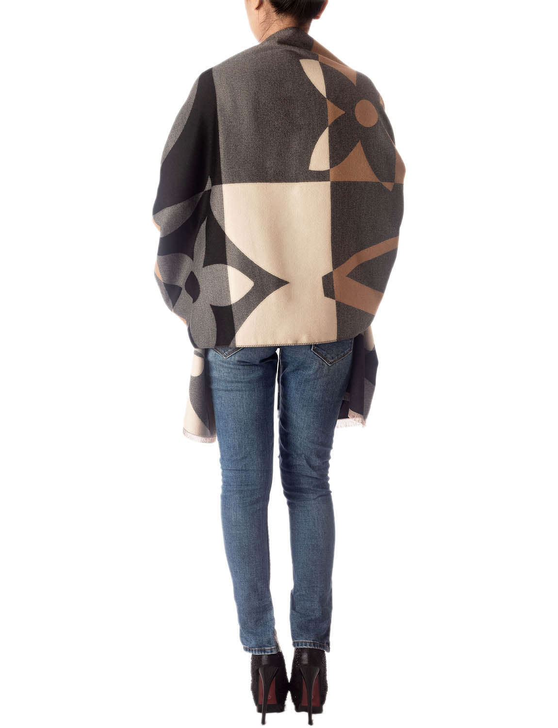 Women's Fringe Tassel Warm Oversized Large Checkered Wrap Scarf
