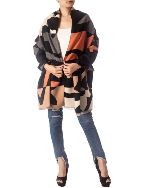 Women's Fringe Tassel Warm Oversized Large Checkered Wrap Scarf