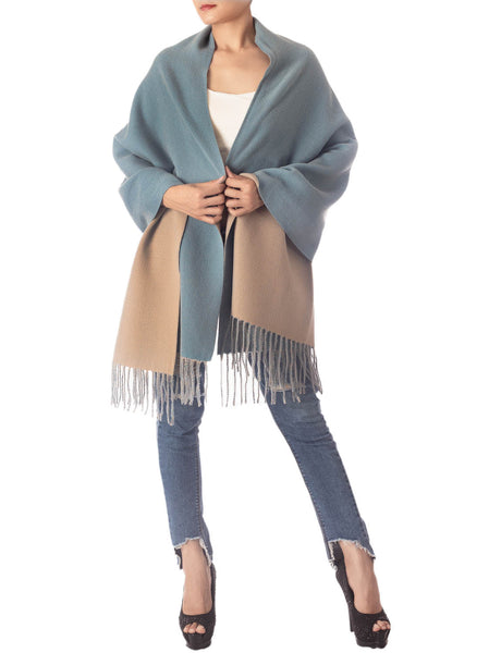 Women's Fringe Tassel Warm Oversized Large Plain Pattern Wrap Scarf