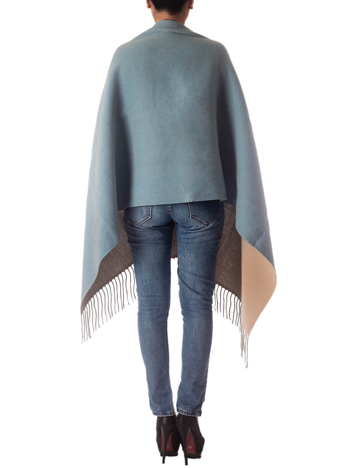 Women's Fringe Tassel Warm Oversized Large Plain Pattern Wrap Scarf