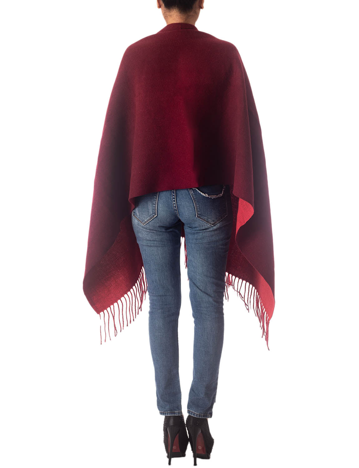 Women's Fringe Tassel Warm Oversized Large Plain Pattern Wrap Scarf