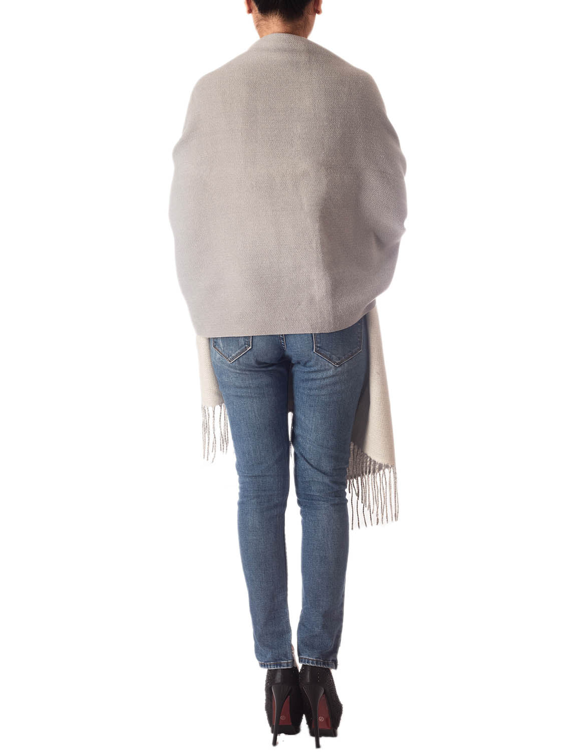 Women's Fringe Tassel Warm Oversized Large Plain Pattern Wrap Scarf
