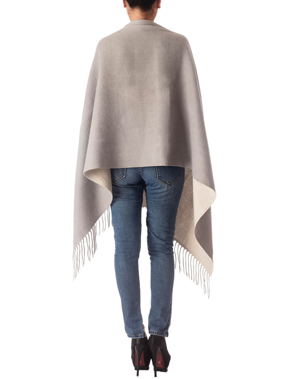 Women's Fringe Tassel Warm Oversized Large Plain Pattern Wrap Scarf