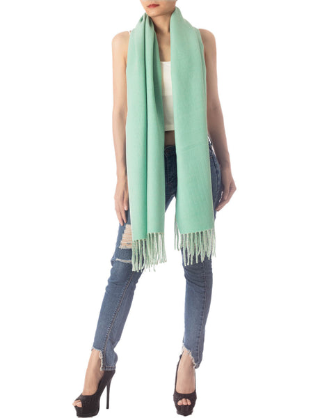 Women's Fringe Tassel Warm Oversized Large Plain Pattern Wrap Scarf