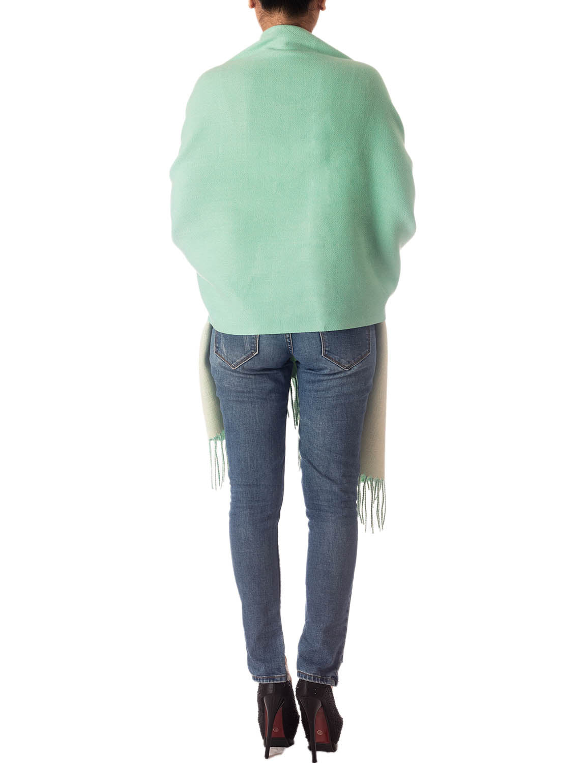 Women's Fringe Tassel Warm Oversized Large Plain Pattern Wrap Scarf