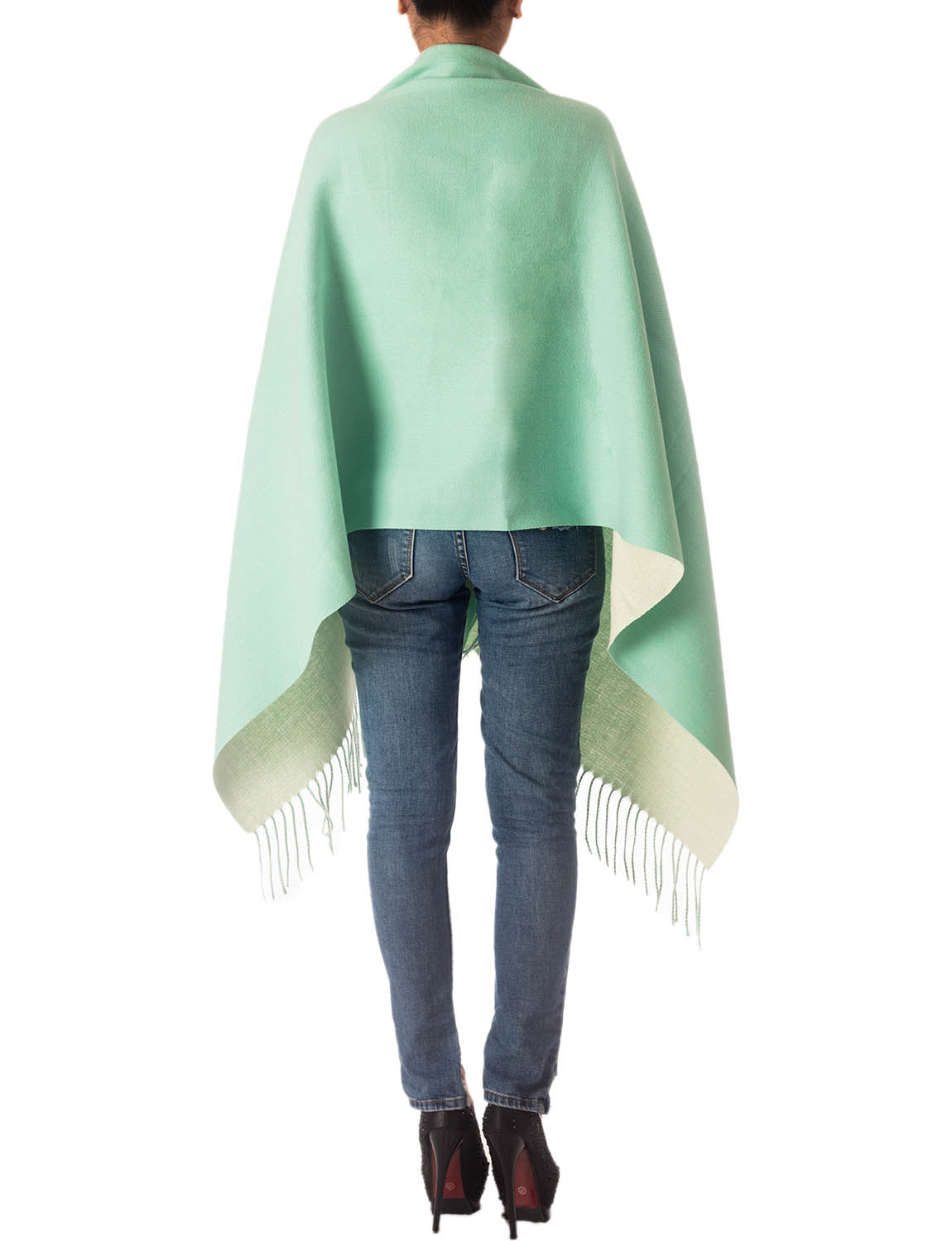 Women's Fringe Tassel Warm Oversized Large Plain Pattern Wrap Scarf