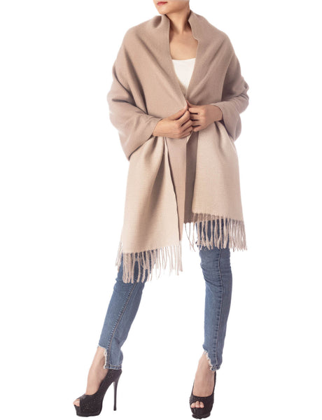 Women's Fringe Tassel Warm Oversized Large Plain Pattern Wrap Scarf