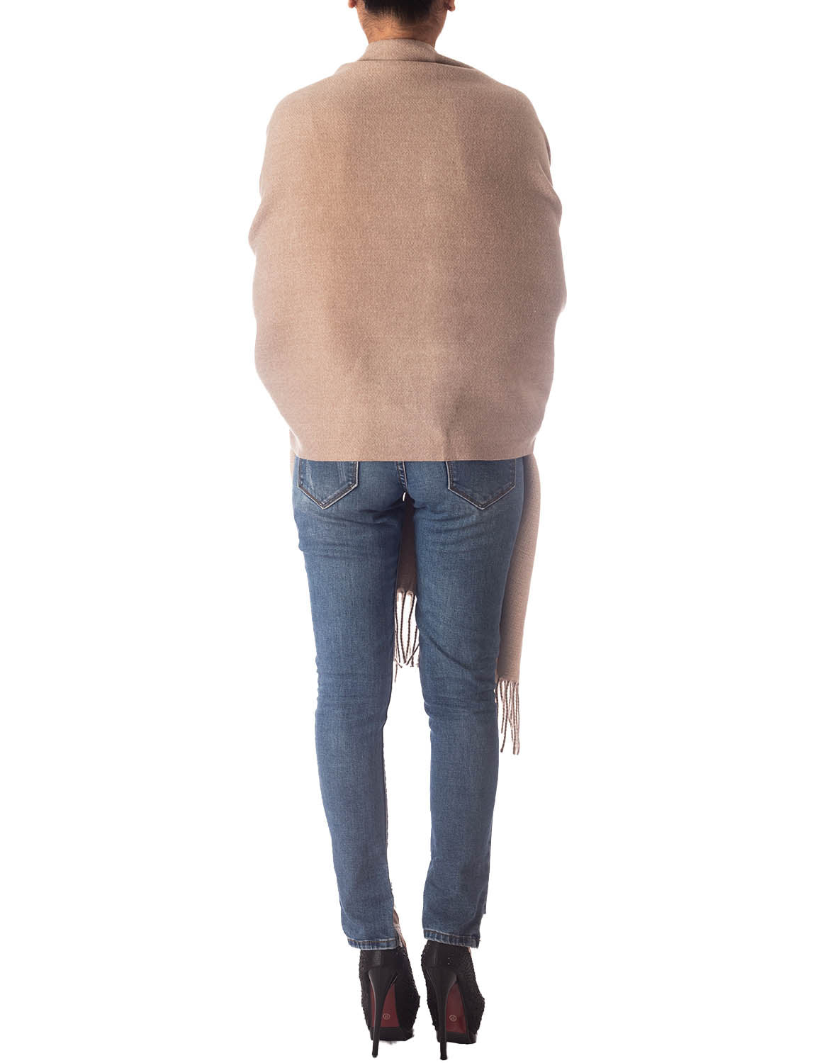 Women's Fringe Tassel Warm Oversized Large Plain Pattern Wrap Scarf