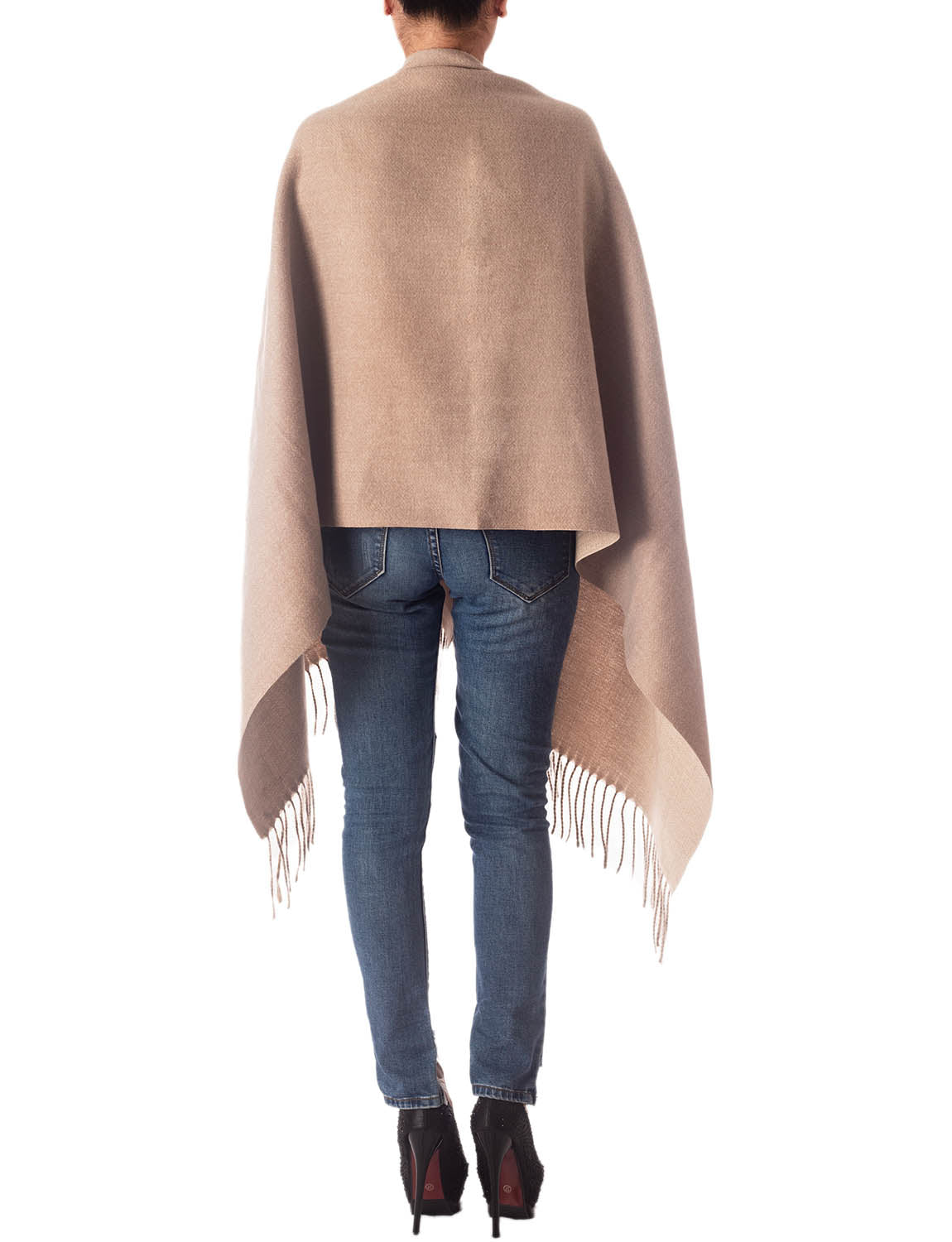 Women's Fringe Tassel Warm Oversized Large Plain Pattern Wrap Scarf