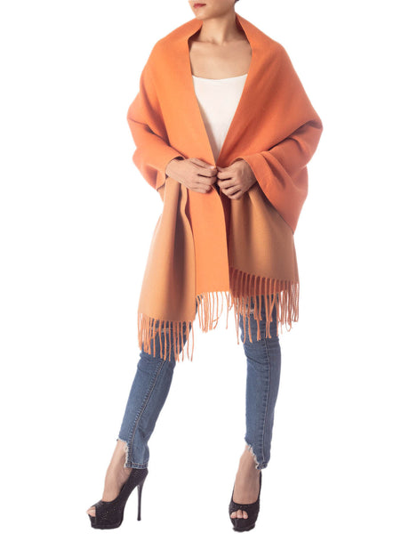 Women's Fringe Tassel Warm Oversized Large Plain Pattern Wrap Scarf