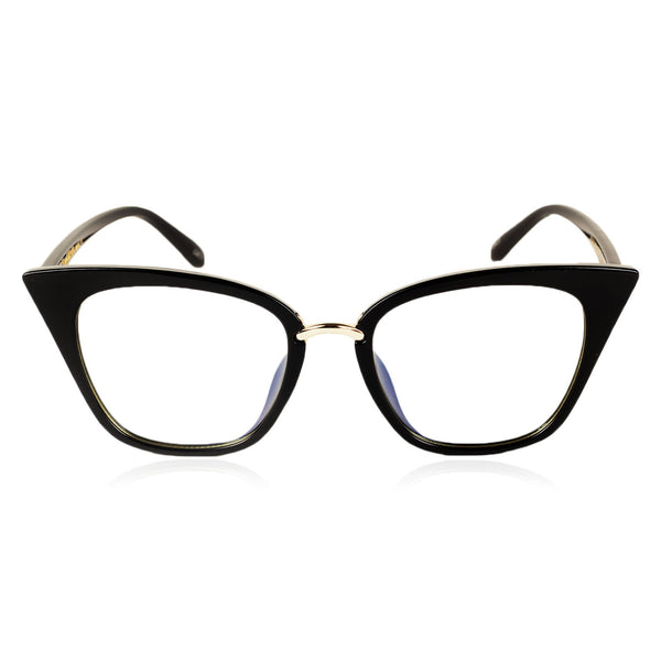 Women's Retro Cat-eye Eyewear Black Leopard Clear Fashion Lens Eyeglasses