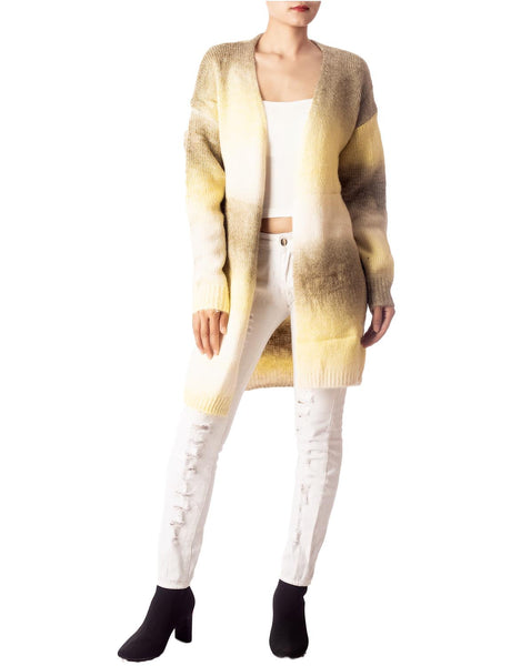 Women's Gradient Multicolor Sweater Loose Oversized Long Sleeve Cardigan