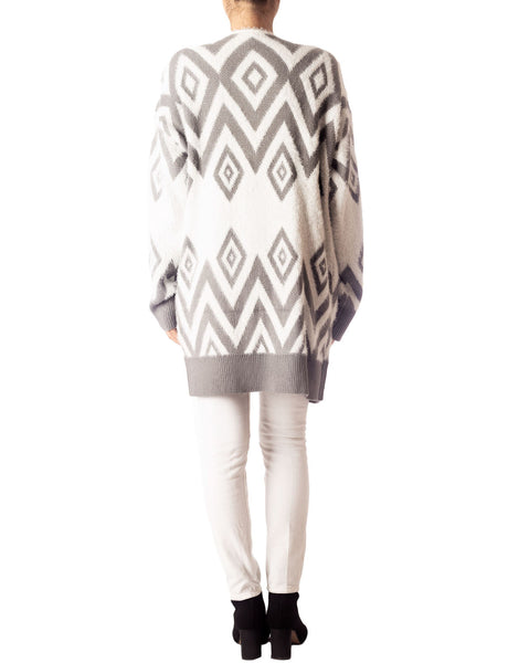 Women's Patterned Sweater Loose Oversized Casual Long Sleeve Cardigan