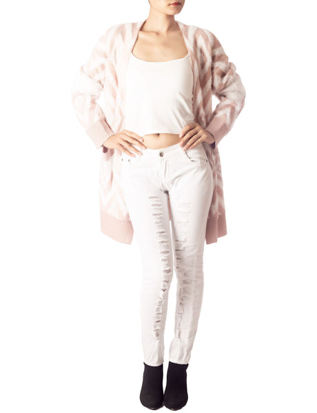 Women's Patterned Sweater Loose Oversized Casual Long Sleeve Cardigan