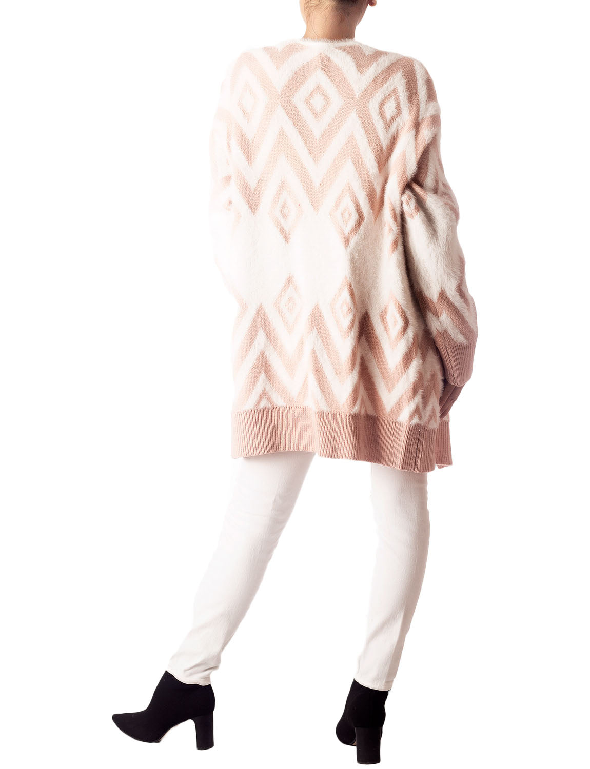 Women's Patterned Sweater Loose Oversized Casual Long Sleeve Cardigan