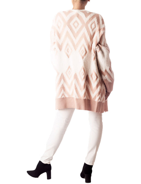 Women's Patterned Sweater Loose Oversized Casual Long Sleeve Cardigan
