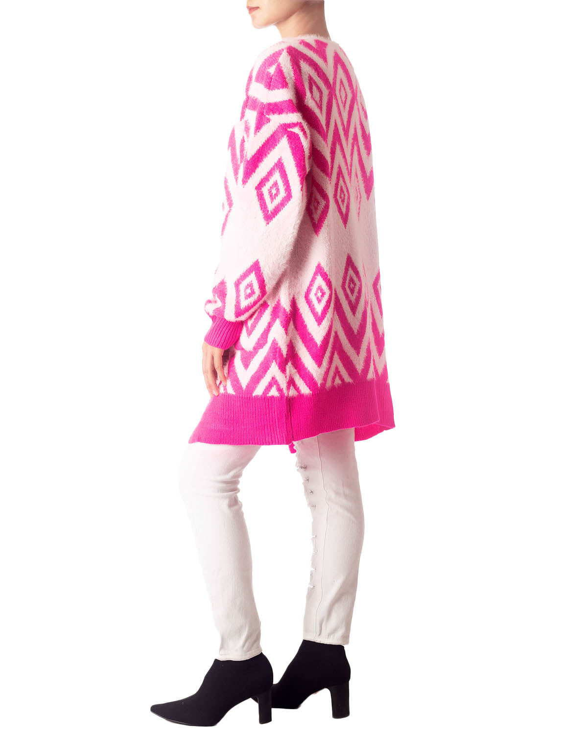 Women's Patterned Sweater Loose Oversized Casual Long Sleeve Cardigan