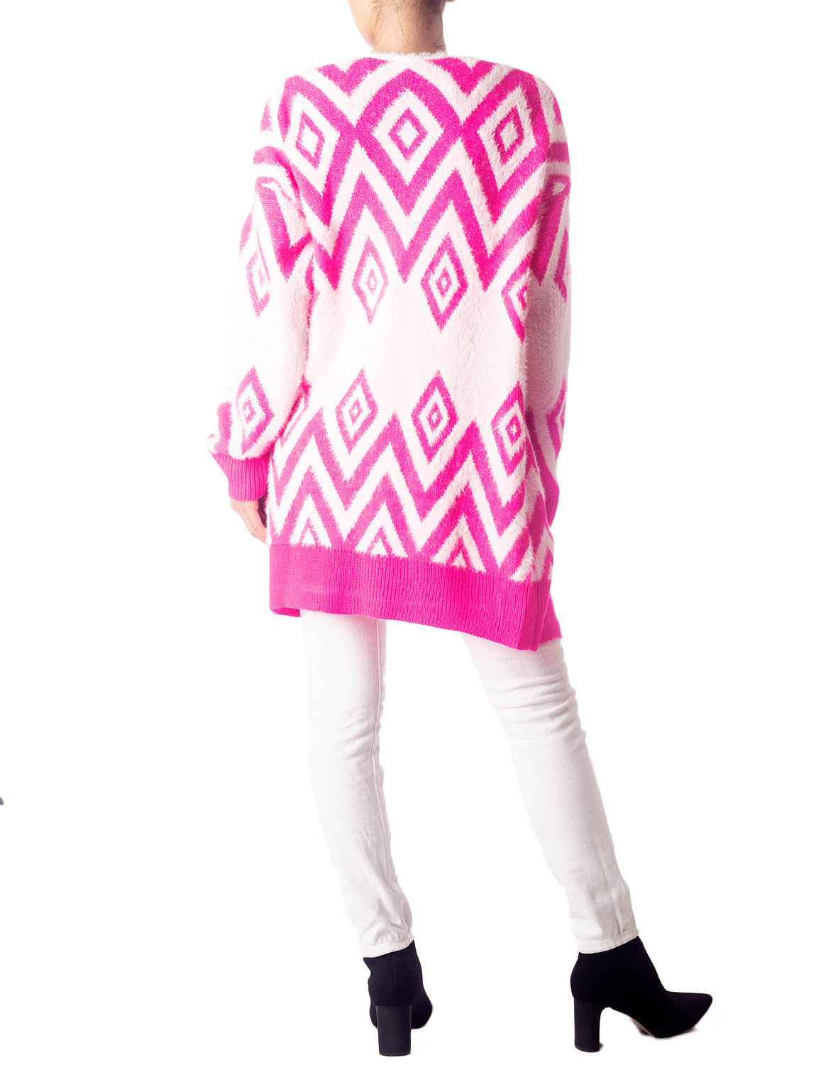 Women's Patterned Sweater Loose Oversized Casual Long Sleeve Cardigan