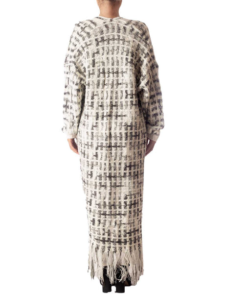 Women's Sweater Loose Oversized Casual Tassels Maxi Long Sleeve Cardigan