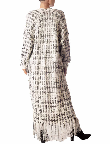 Women's Sweater Loose Oversized Casual Tassels Maxi Long Sleeve Cardigan