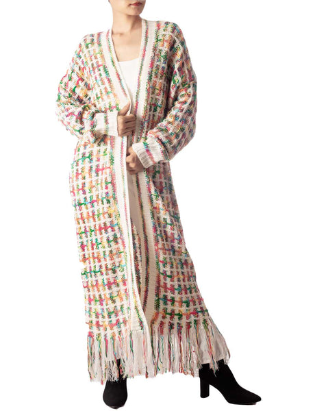 Women's Sweater Loose Oversized Casual Tassels Maxi Long Sleeve Cardigan