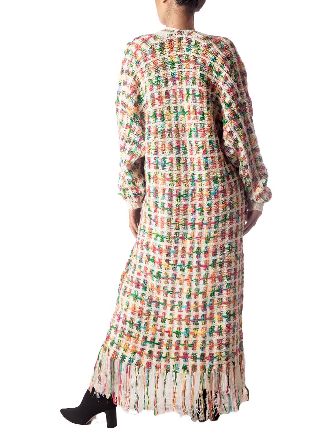 Women's Sweater Loose Oversized Casual Tassels Maxi Long Sleeve Cardigan
