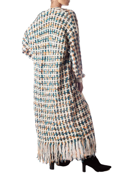 Women's Sweater Loose Oversized Casual Tassels Maxi Long Sleeve Cardigan