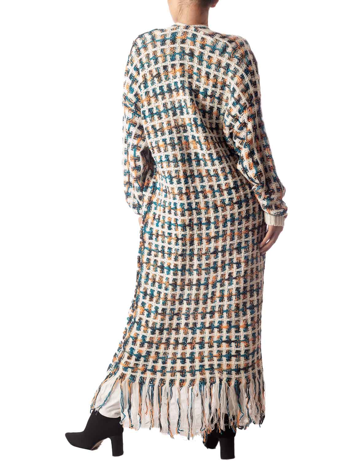 Women's Sweater Loose Oversized Casual Tassels Maxi Long Sleeve Cardigan