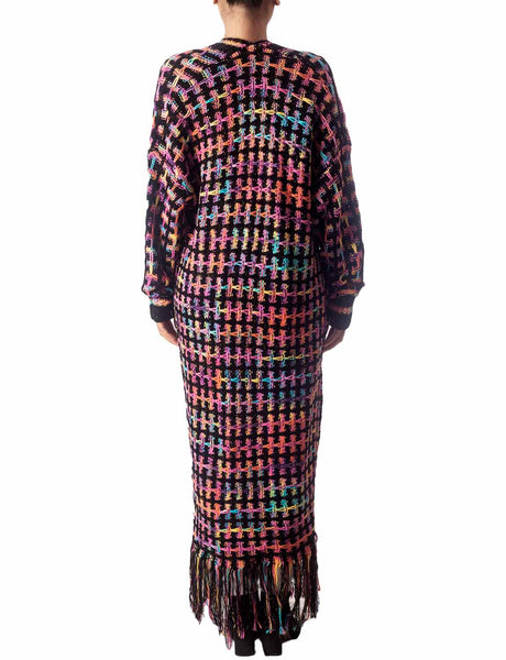 Women's Sweater Loose Oversized Casual Tassels Maxi Long Sleeve Cardigan