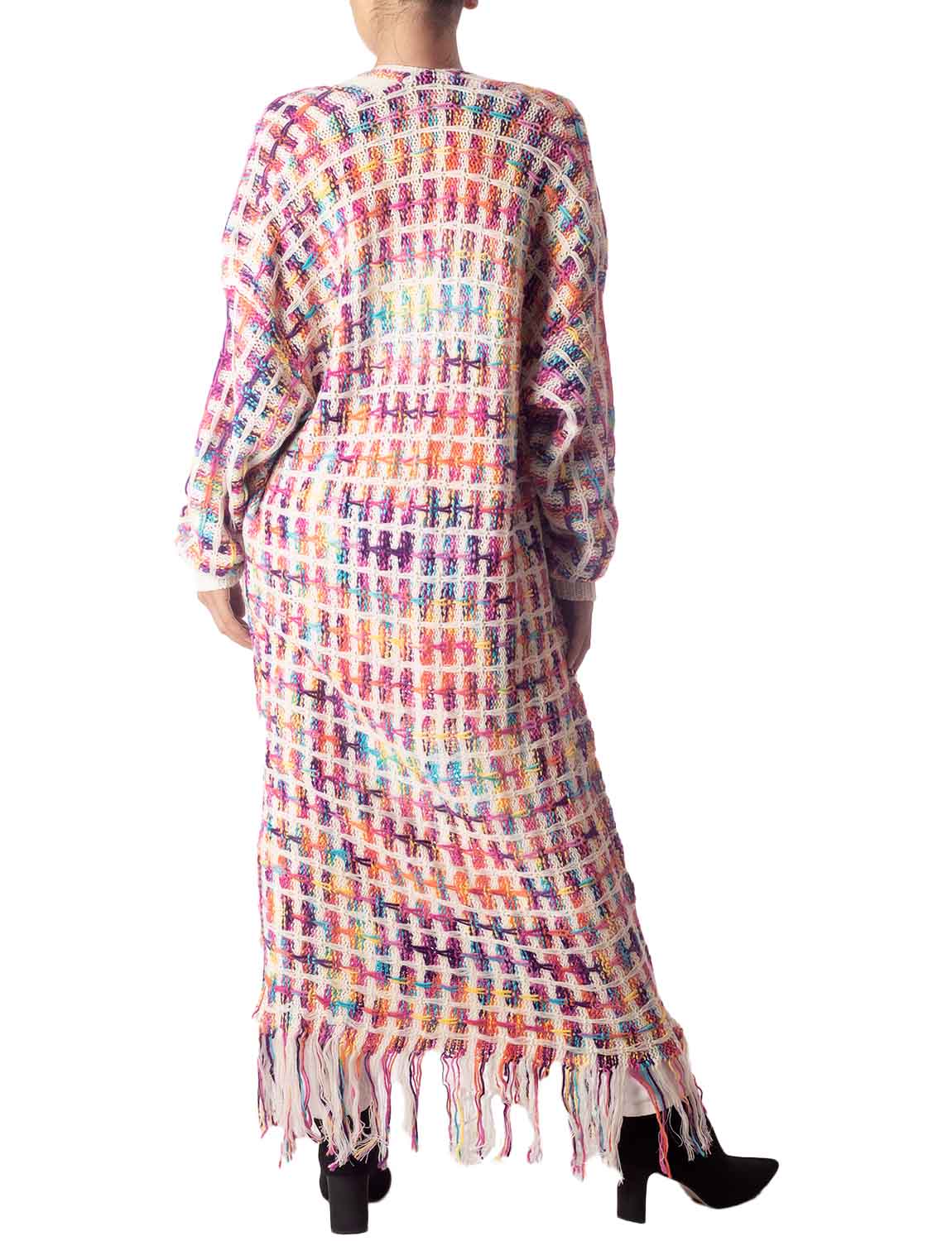 Women's Sweater Loose Oversized Casual Tassels Maxi Long Sleeve Cardigan