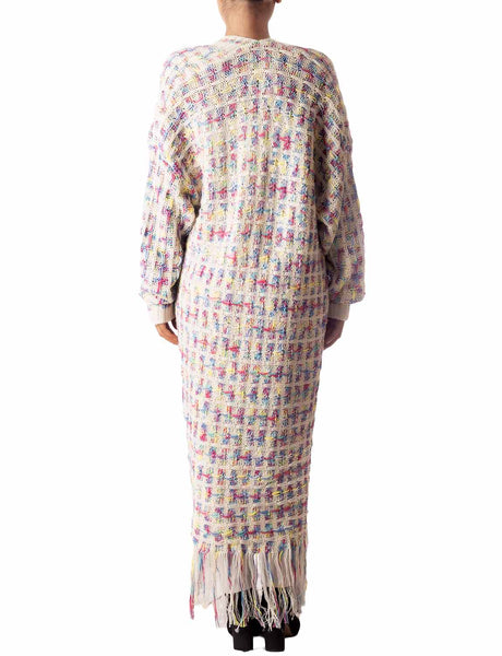 Women's Sweater Loose Oversized Casual Tassels Maxi Long Sleeve Cardigan