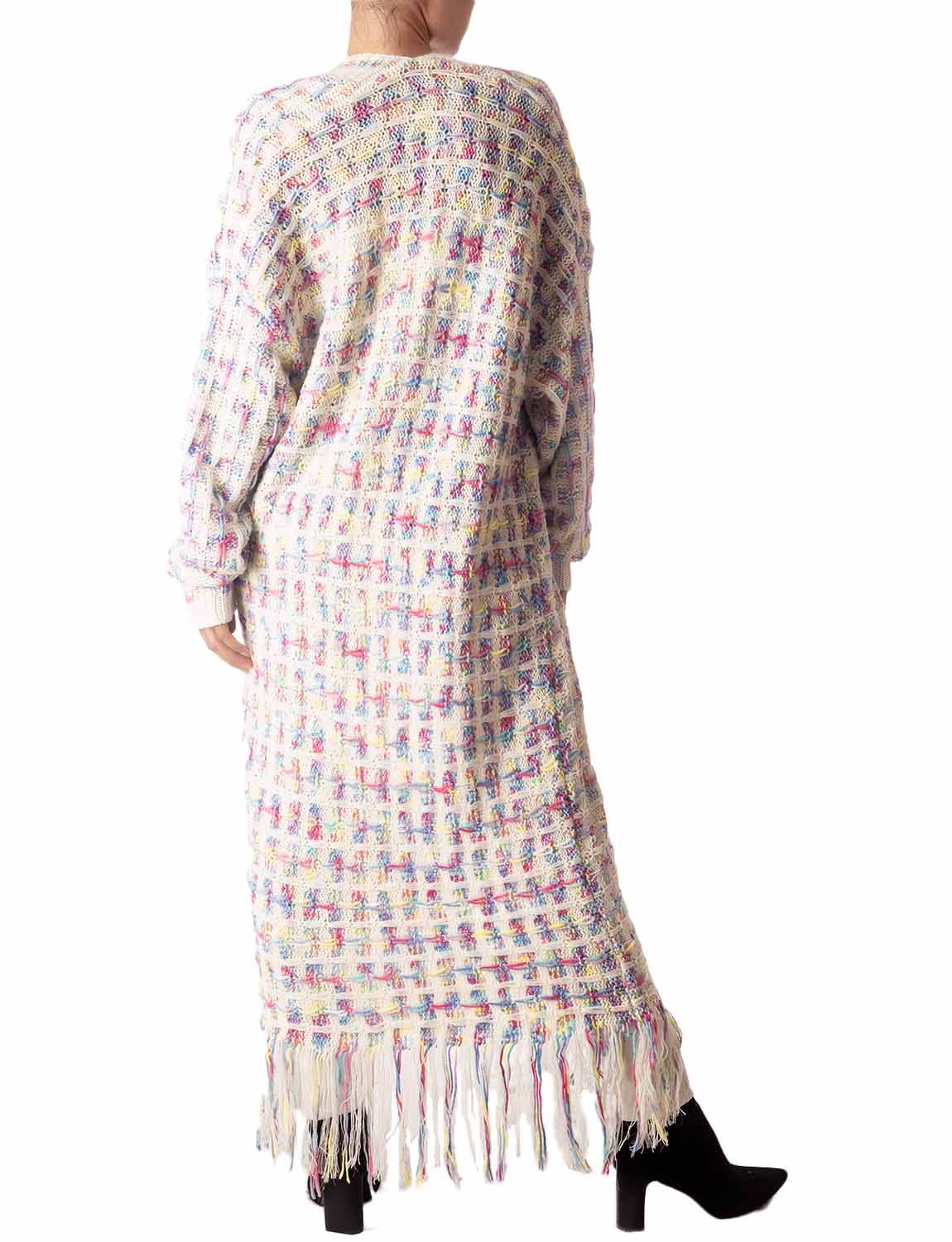 Women's Sweater Loose Oversized Casual Tassels Maxi Long Sleeve Cardigan