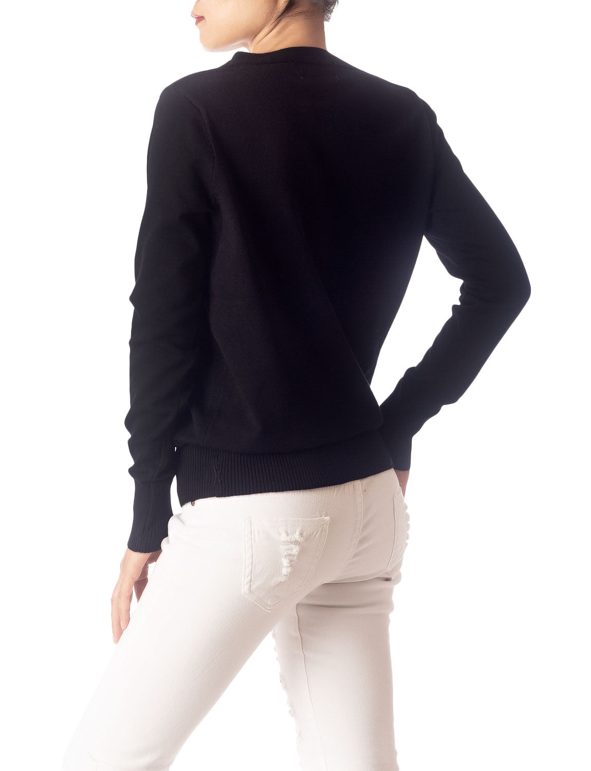 Women's Fashion Button V-neck Ladys Sweater Lightweight Cardigan
