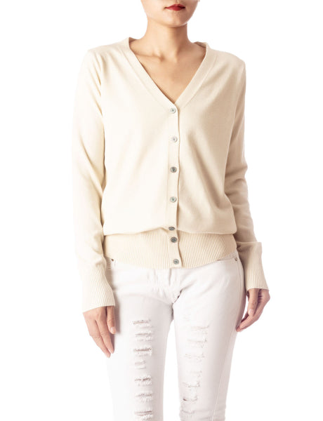 Women's Fashion Button V-neck Ladys Sweater Lightweight Cardigan