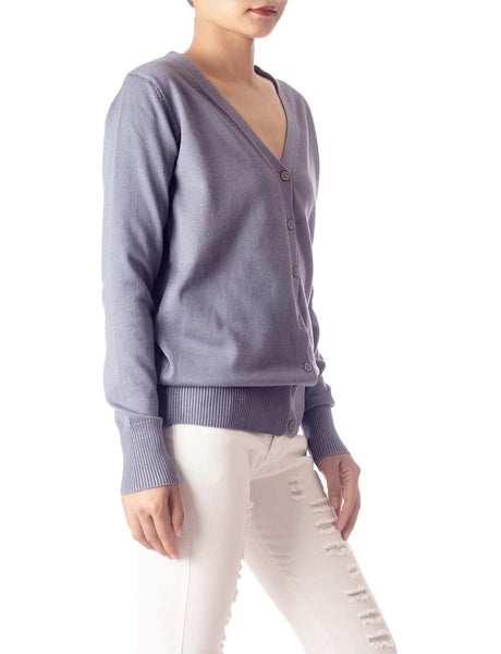 Women's Fashion Button V-neck Ladys Sweater Lightweight Cardigan