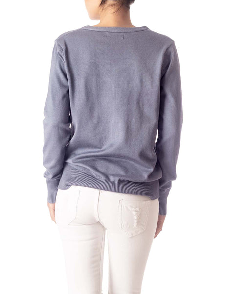 Women's Fashion Button V-neck Ladys Sweater Lightweight Cardigan