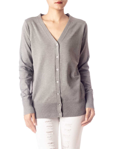 Women's Fashion Button V-neck Ladys Sweater Lightweight Cardigan