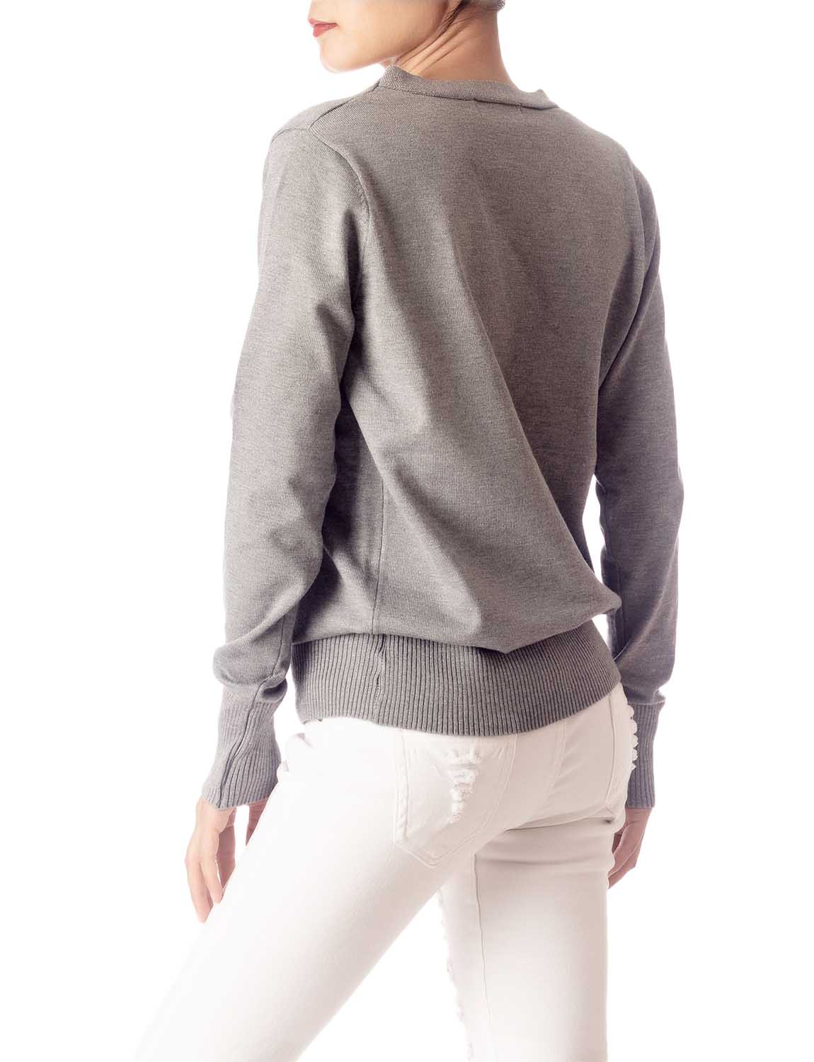 Women's Fashion Button V-neck Ladys Sweater Lightweight Cardigan