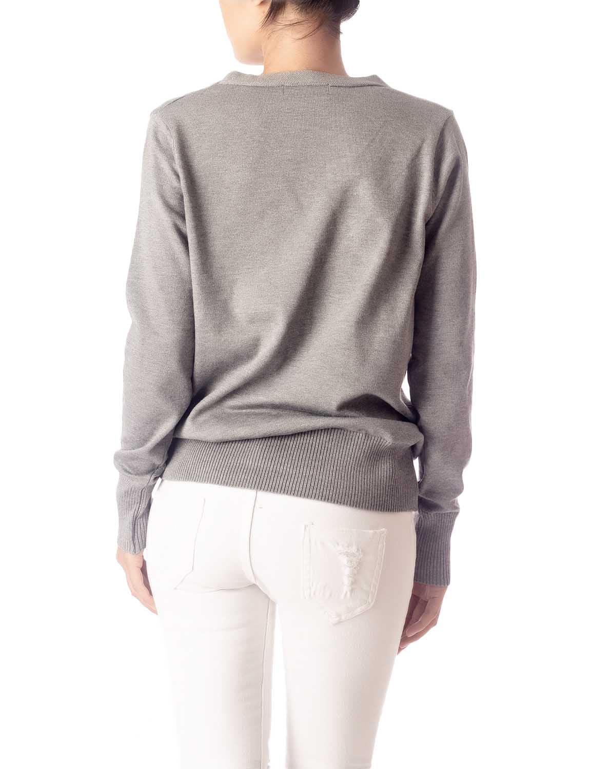 Women's Fashion Button V-neck Ladys Sweater Lightweight Cardigan