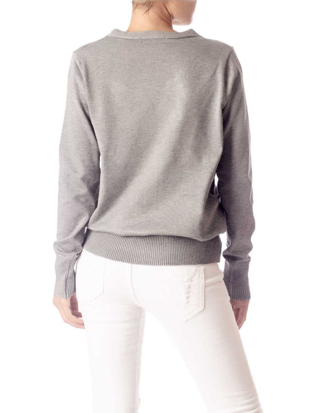 Women's Fashion Button V-neck Ladys Sweater Lightweight Cardigan