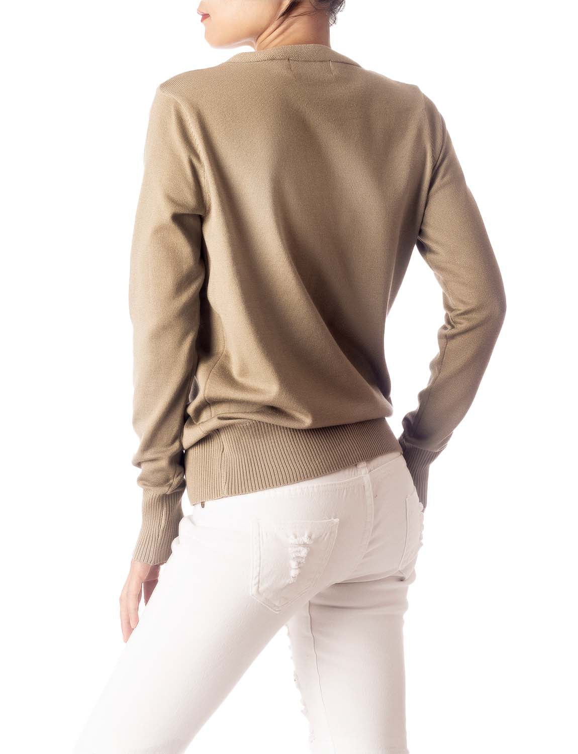 Women's Fashion Button V-neck Ladys Sweater Lightweight Cardigan