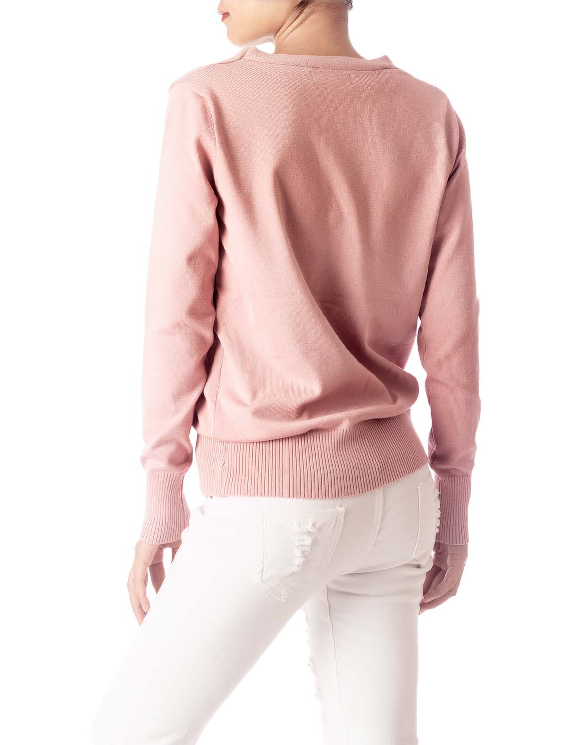Women's Fashion Button V-neck Ladys Sweater Lightweight Cardigan