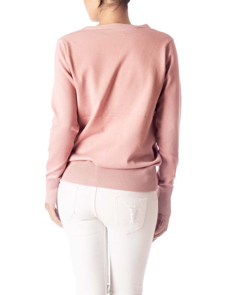 Women's Fashion Button V-neck Ladys Sweater Lightweight Cardigan